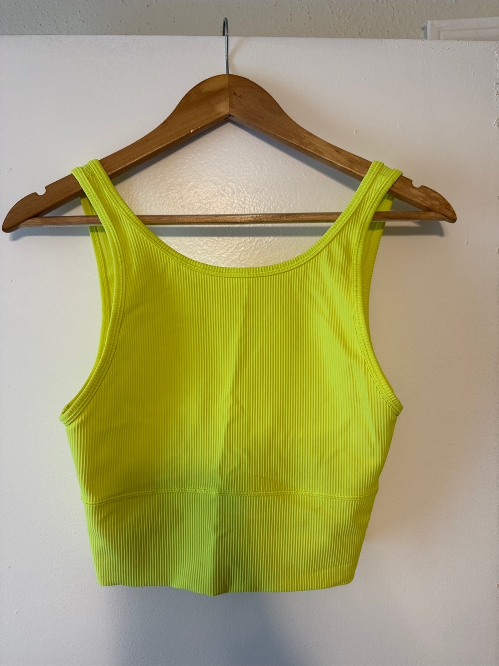 lululemon athletica Neon Yellow Ribbed Crop Tank